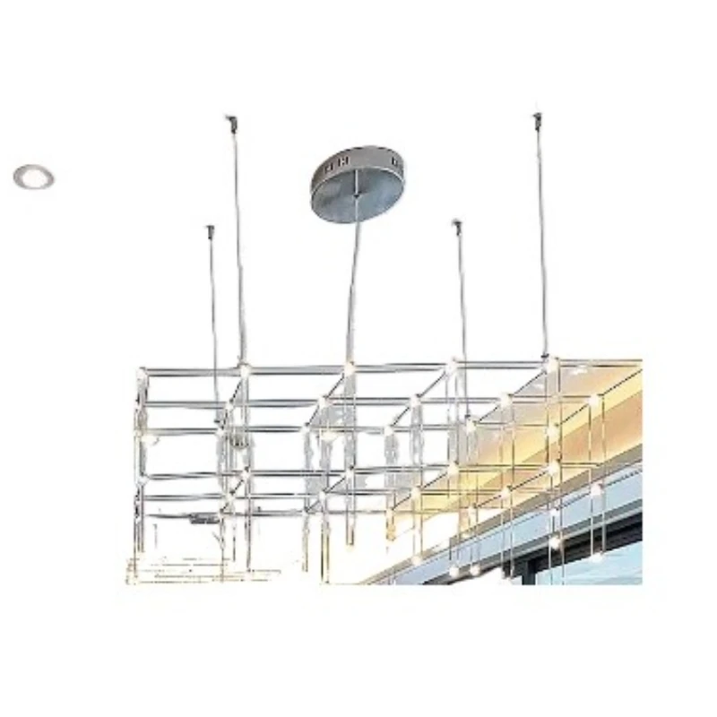 

Living room chandelier, main lamp in the hall, high-end full sky, Italian minimalist one-word dining room chandelier