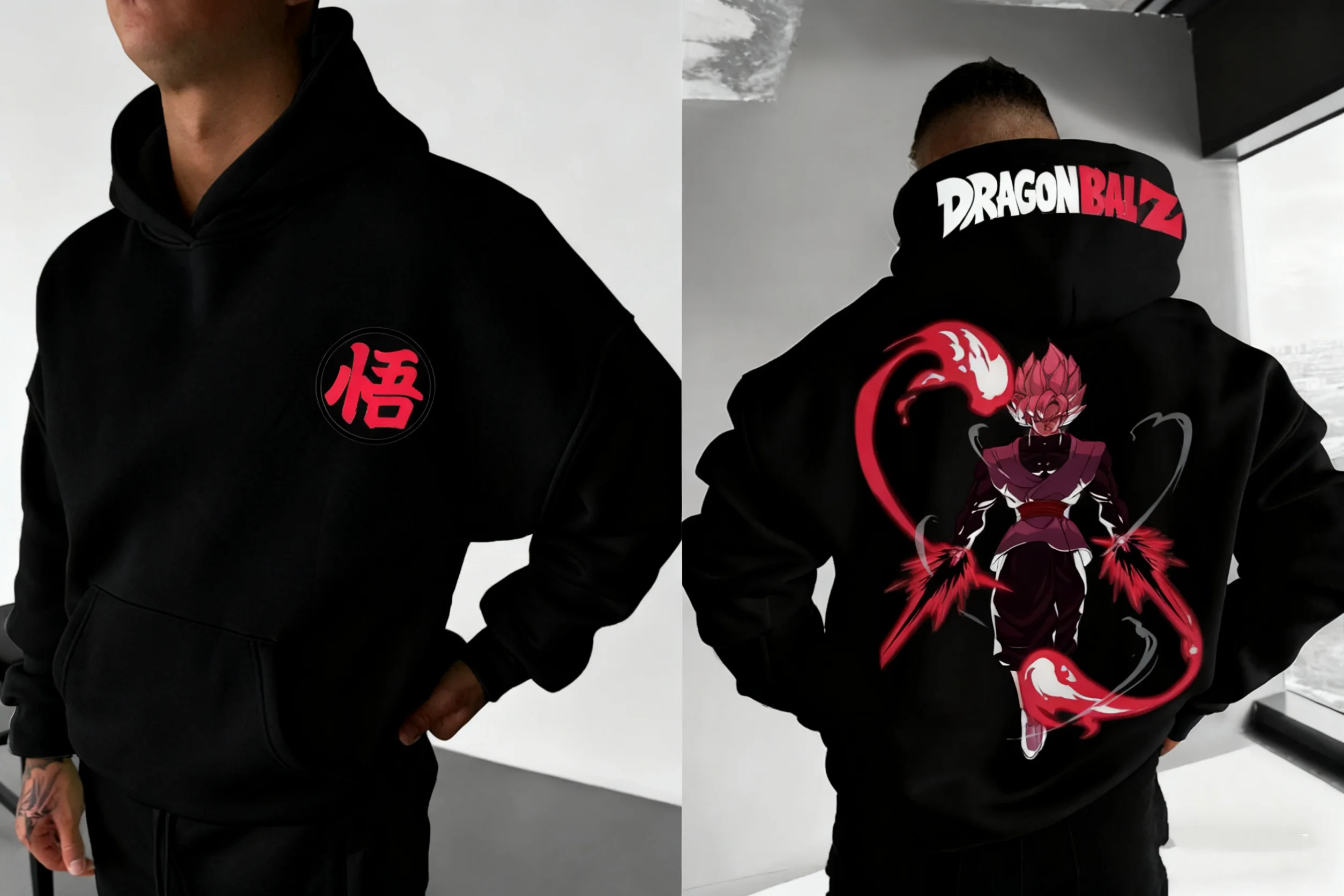 

2025 Dragon Ball Animation Peripheral Printed Versatile Sweater Autumn and Winter Men's and Women's Loose Y2K Hooded Sweater