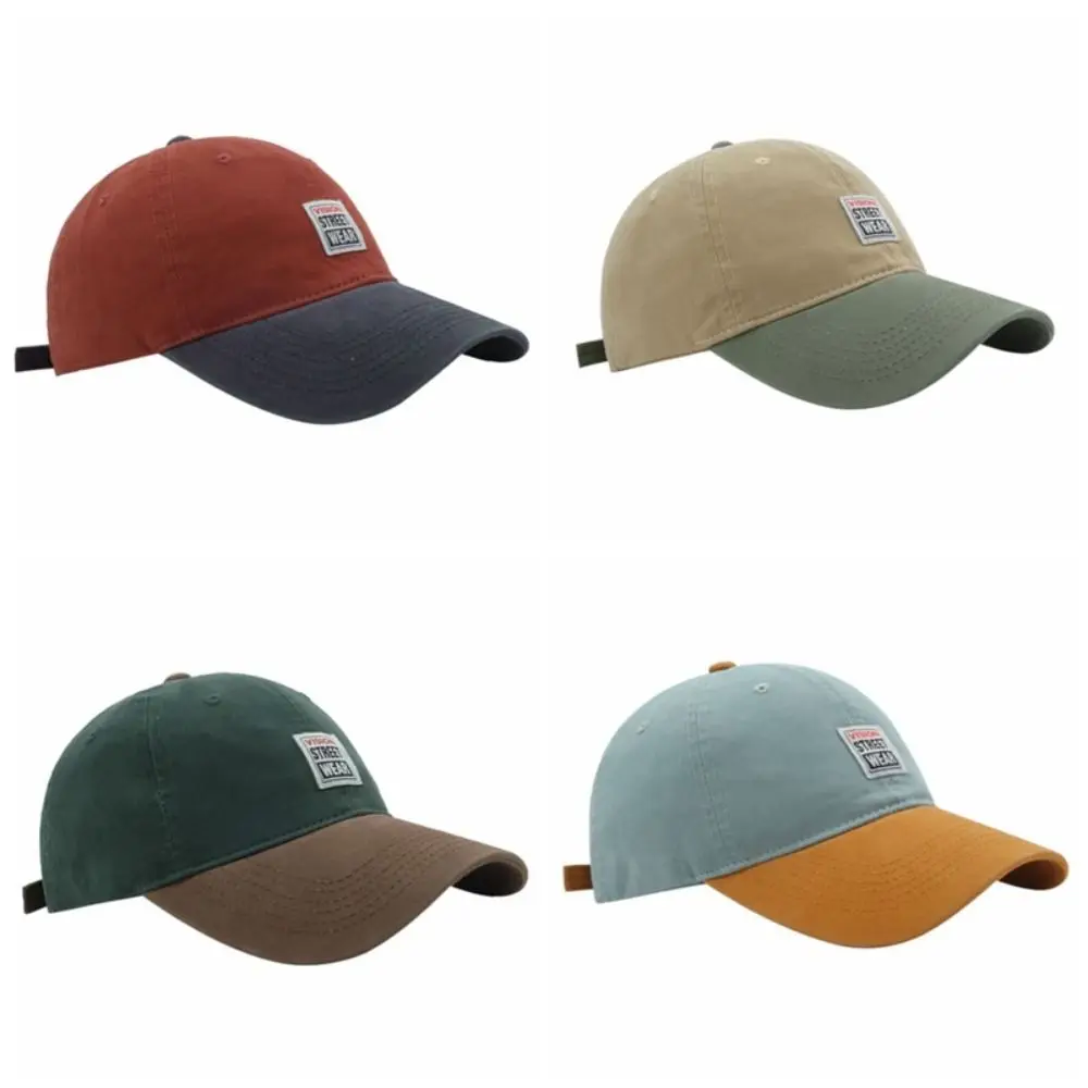 New Adjustable Baseball Hat Contrast Color Classic Style Peaked Cap Breathable Lightweight Vintage Trucker Cap Casual Wear