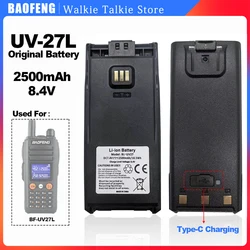 Baofeng UV-27L Walkie Talkie Battery BL-UV27 2500mAh 8.4V Support  Type-C Charging BF-UV27L Two Way Radios Extra Li-ion Battery