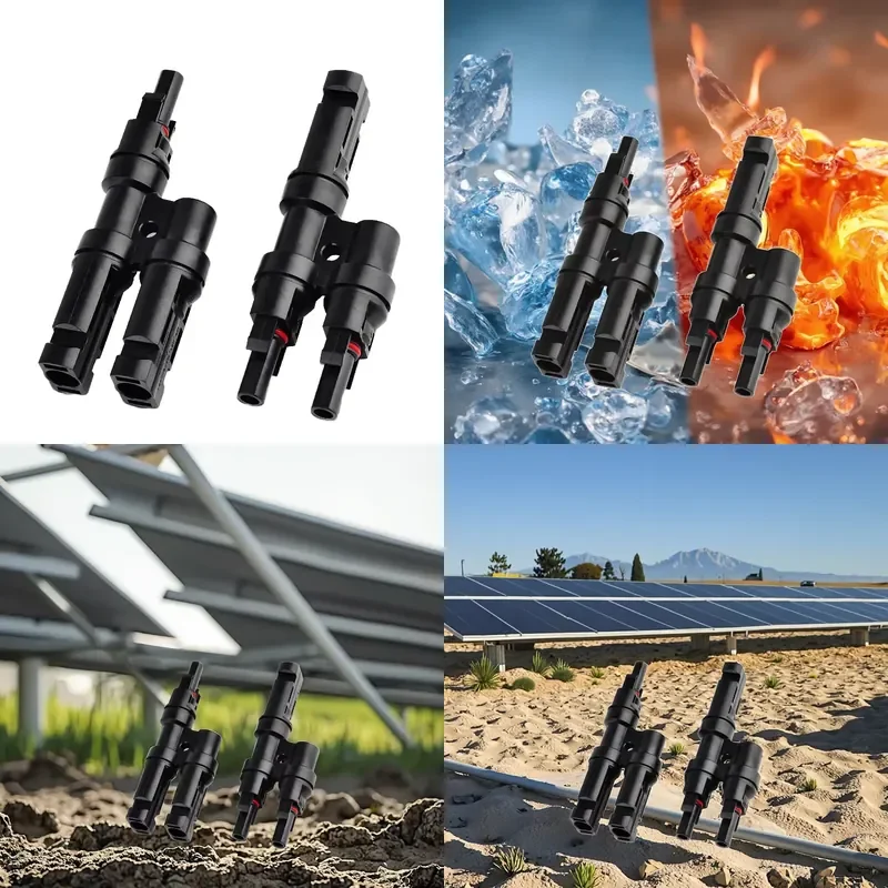 IP67 waterproof 1000V T branch solar connector 3p male and female copper 30A DC series parallel 1000V PC shell