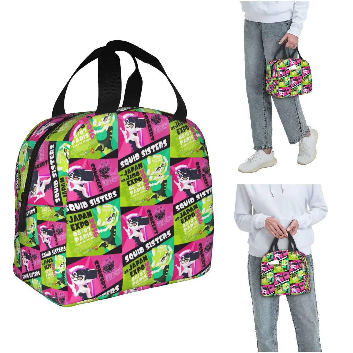 

Splatoon Play Gamer Insulated Lunch Bag for Kids School Cooler Thermal Food Box Tote Portable Lunch Boxes Container
