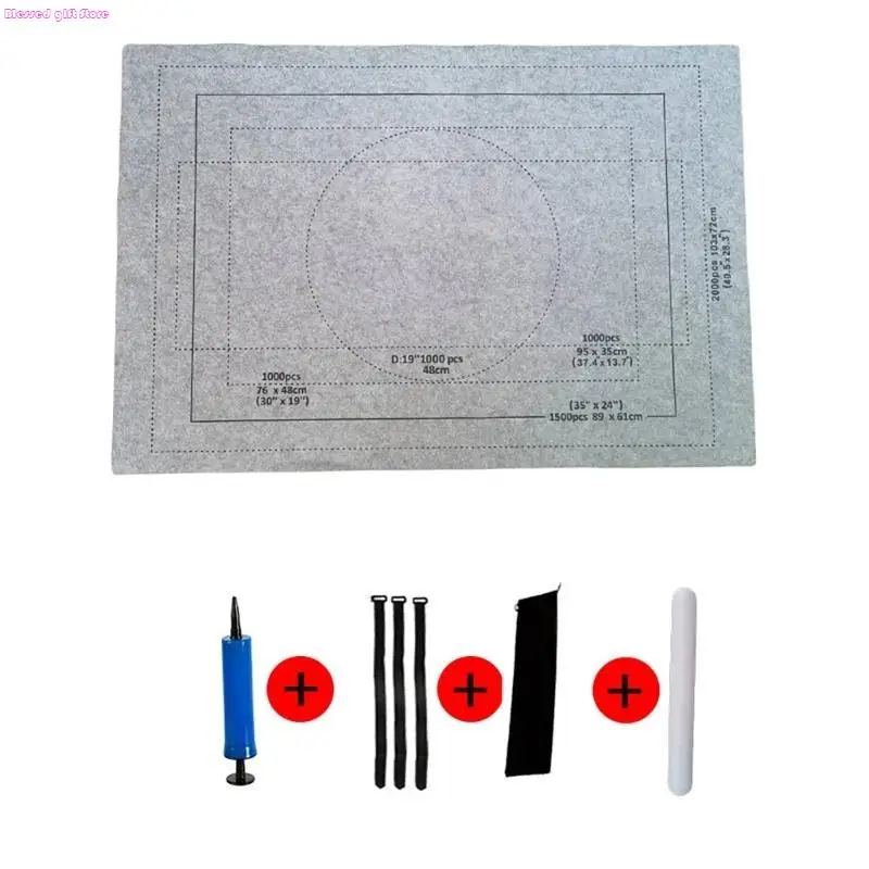 D0JC Puzzle Mat Roll Up Pad Puzzle Container Saver for 1000pcs to 3000pcs Puzzle Storage Felt Blanket Set