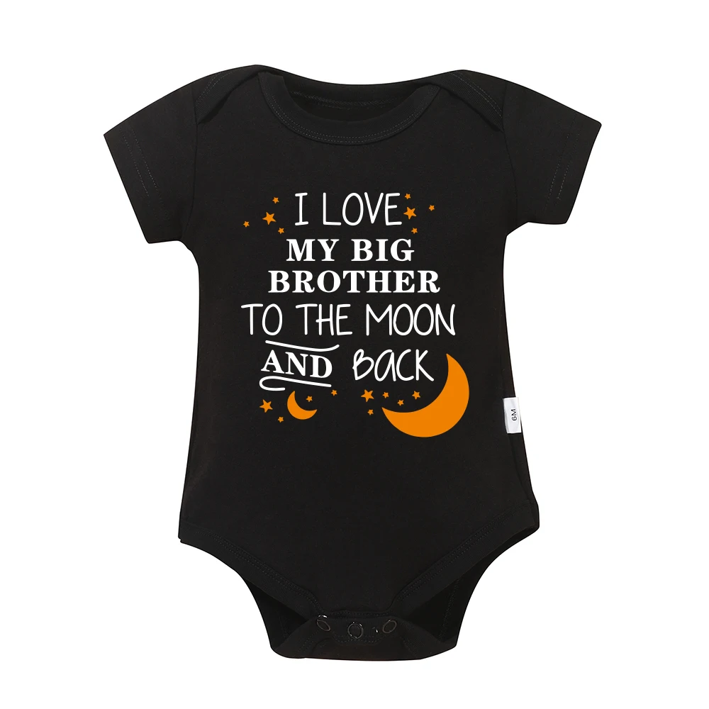 I LOVE MY BIG Brothers Baby Boys and Girls Cotton Clothes Onesie American Style Harajuku Street Casual Toddler Bodysuit Soft