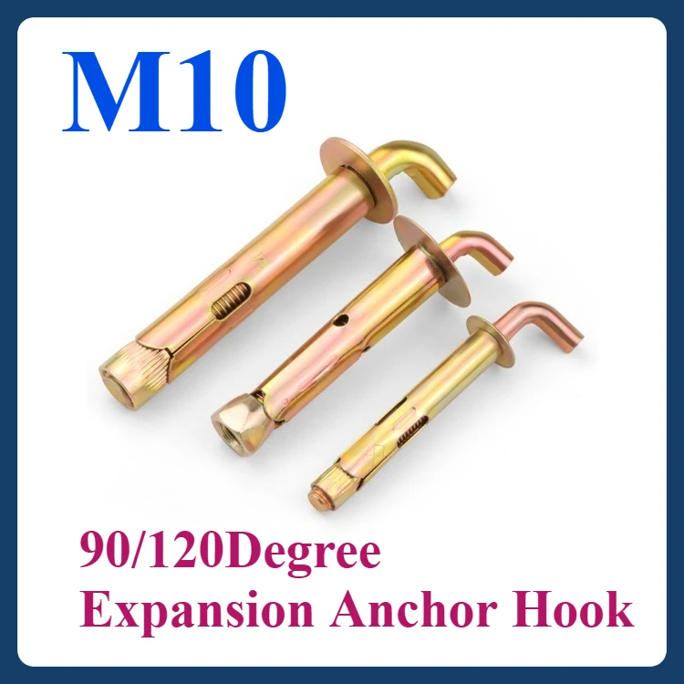 

M10 90/120Degree Expansion Anchor Hook Colored Zinc-Coated Carbon Steel Expansion Bolts For Water Heater Tools