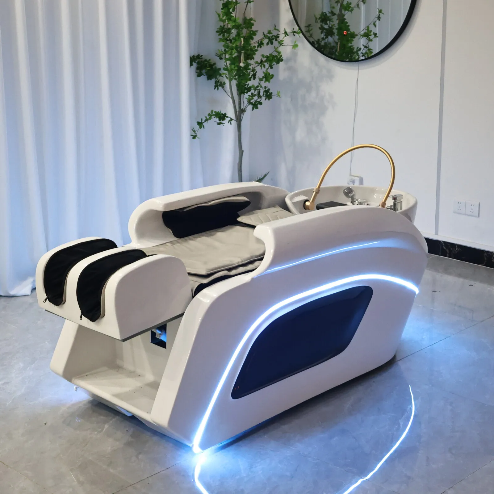 

Brand Hair Salon Shop Automatic Massage Shampoo Bed Hair Wash Beds Massage Table High End Salon Service Commercial Furniture