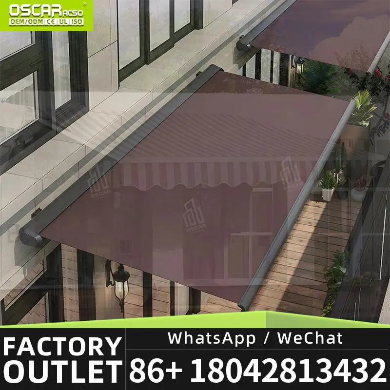 Residential Fold up Retractable Front Door Window Sun Shade Awnings Aluminum Canopies for Terraces Outdoor Balconies Patios Retr