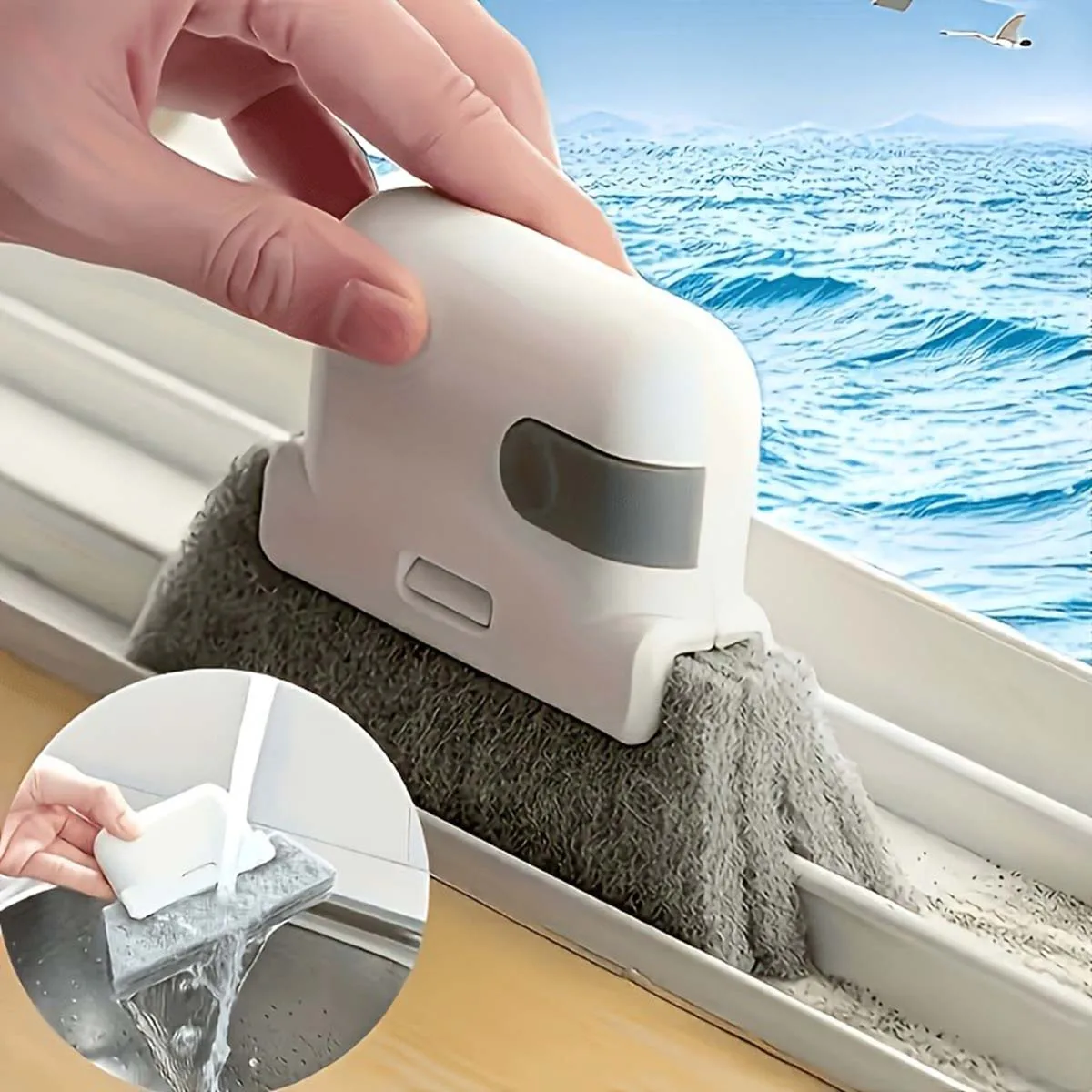 Versatile Handheld Cleaning Brush - Door and Window, Kitchen Recess and Crevices Cleaning Tool, Reusable Household Dust Remover