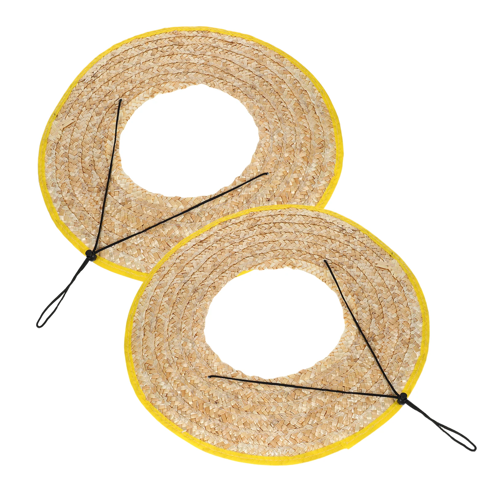 

2pcs Hard Hat Brim Straw Sun Hats Men Construction Workers Wide Brimmed Breathable Safety Accessories Long Brim Sun