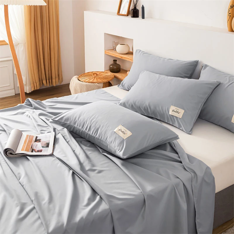 Sábana plana de algodón lavado, funda de cama sólida, individual, doble, Queen, King Size, colcha suave (se puede pedir funda de almohada)