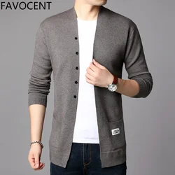 2026 Fashion Mens Cardigan Jackets Coats Streetwear Trend Windbreaker Autumn Overcoat Casual Sweater Jacket Men Clothing Black