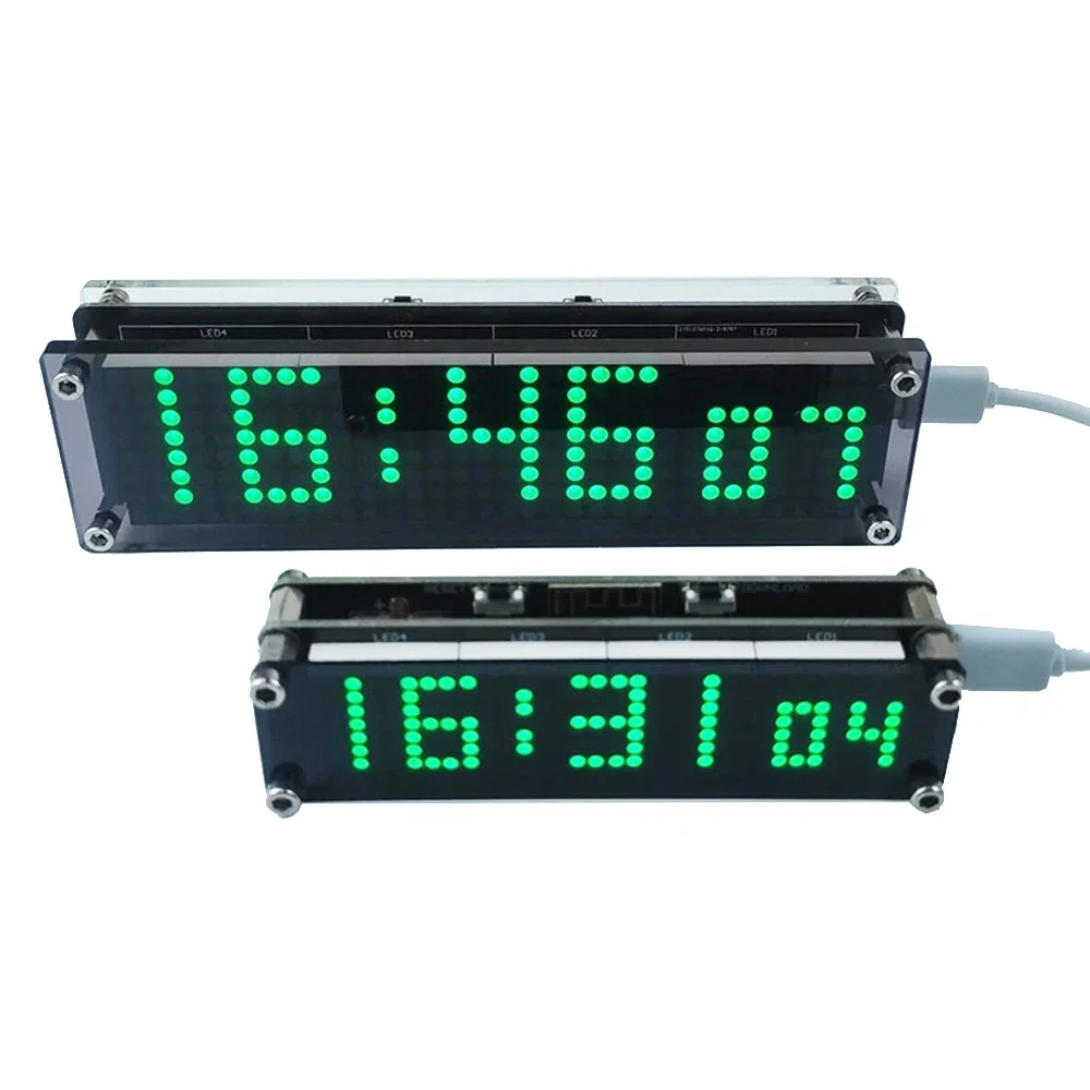 WIFI Dot Matrix Clock ESP8266 Network Lattice Module Clock with Acrylic Case