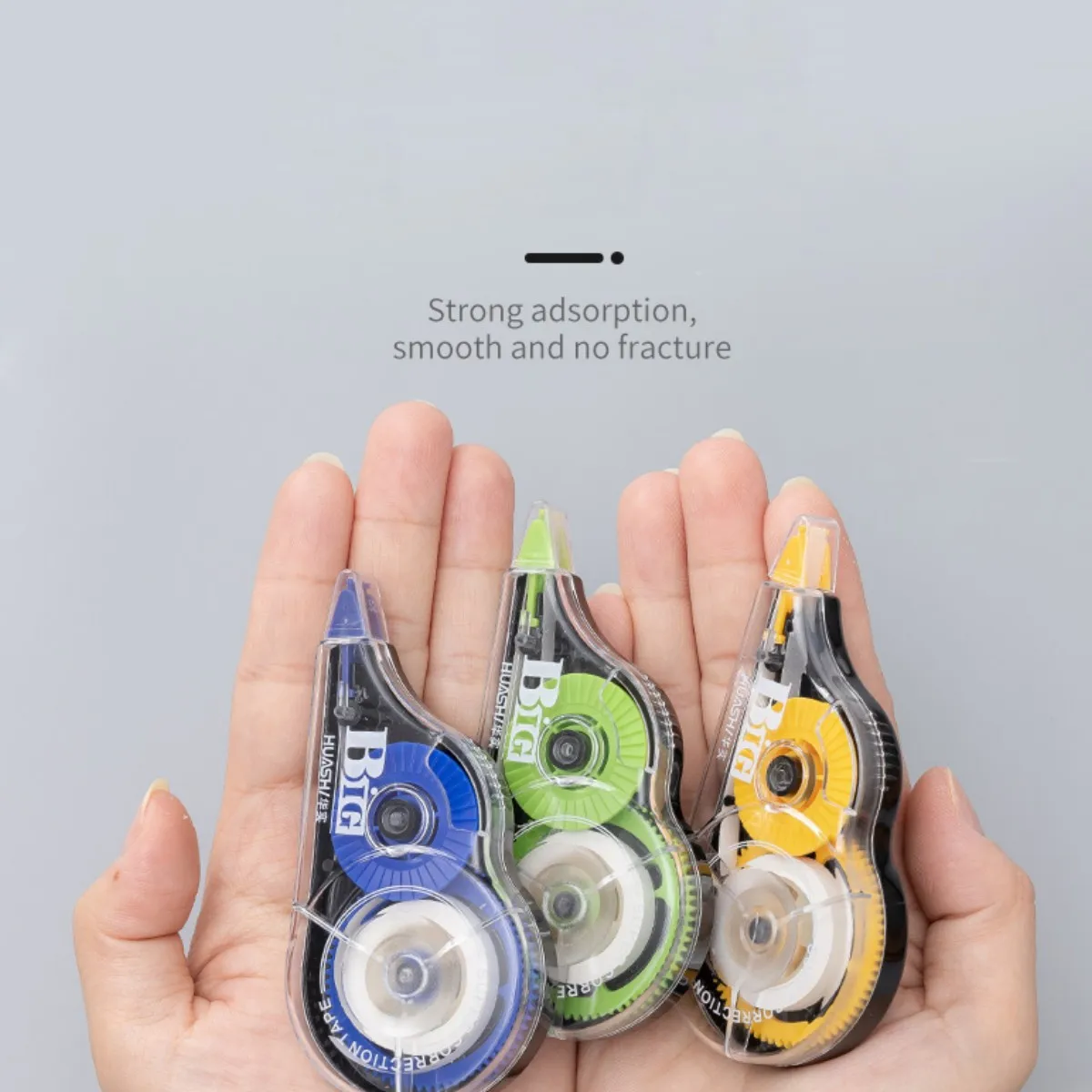 3pcs Correction Tape, White Mistake Out, Film-Based Tape, Transparent Dispenser 1/5 Inch X 16.4 Ft (5mmx5m)