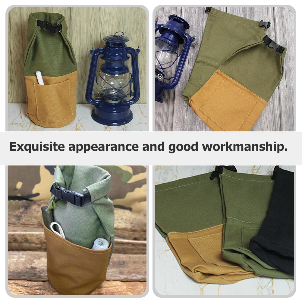 

Oil Lantern Pouch Vintage Style Lamp Bag Buckle Design Camping Lamp Organizer Portable Oil Lantern Storage