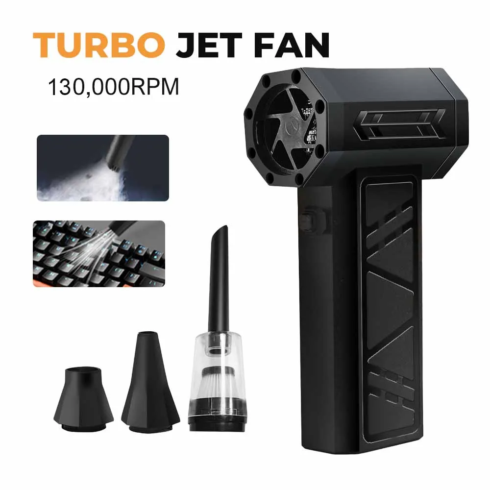 

F1 Turbo Jet Blower 130000 об/мин Высокомощный воздуходувка Бесщеточный двигатель Турбовентилятор Скорость ветра 36 м/с 5000 мАч Violent Air Blower