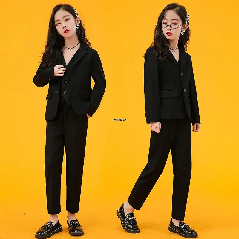 Girls Formal Photograph Suit Kids Wedding Party Dress Teenager Girls School Performance Suit Children Piano Dance Show Costume