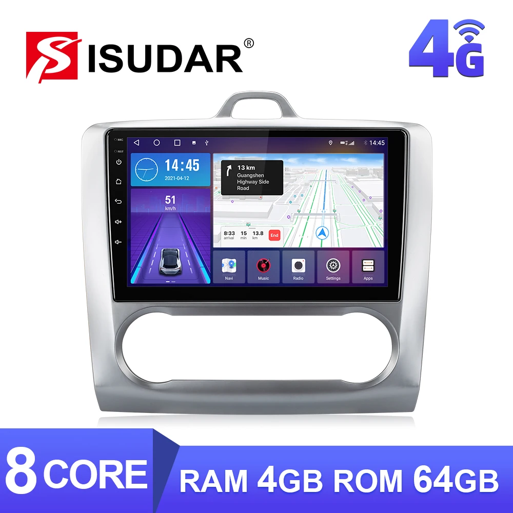 

ISUDAR W68 Android 10 Car Radio For Ford Focus 2 Mk 2 2004-2011 GPS Navigation Multimedia 8 Core RAM 4G Auto GPS Carplay No 2din