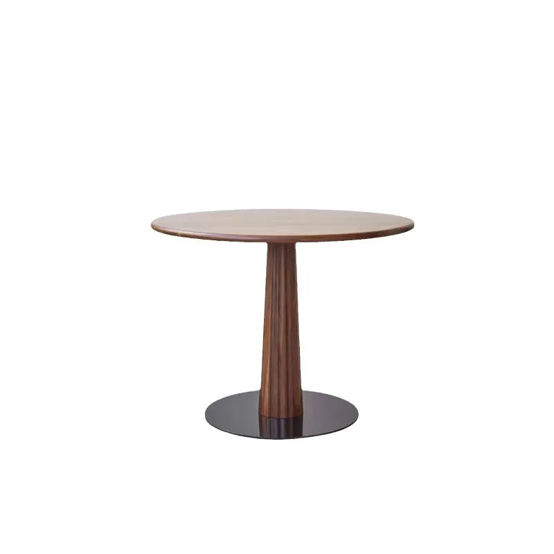 

black walnut round simple casual Nordic dining restaurant furniture tea casual