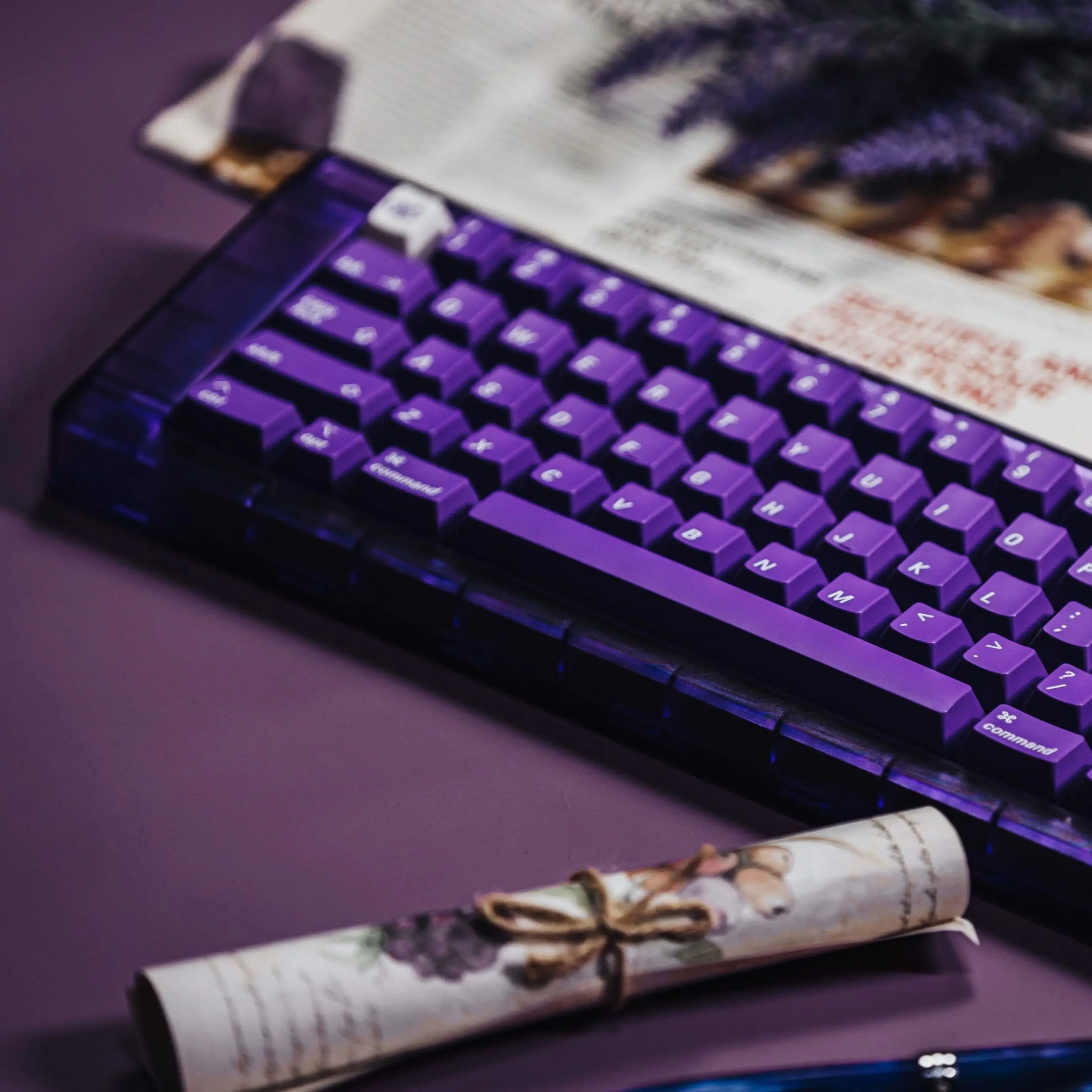 Purple Keycap Mechanical Personalization Purple Theme Keycap UV Printing ABS