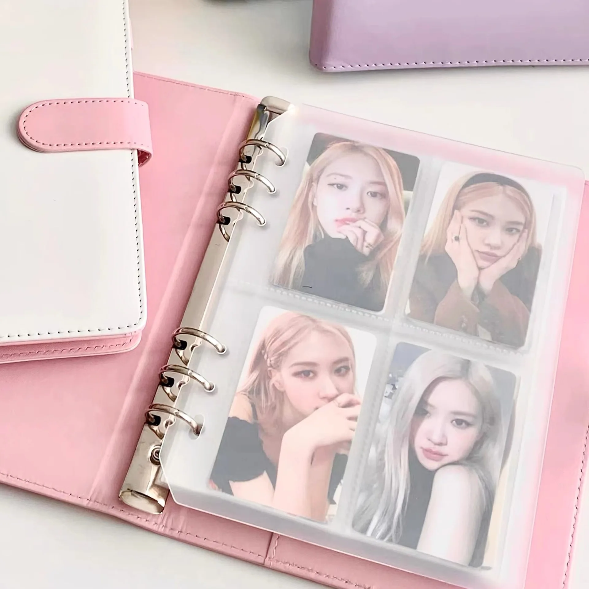 A5/A6 Macaron Binder Notebook & DIY Photocard Collect Book Postcards Organizer Book School Stationery