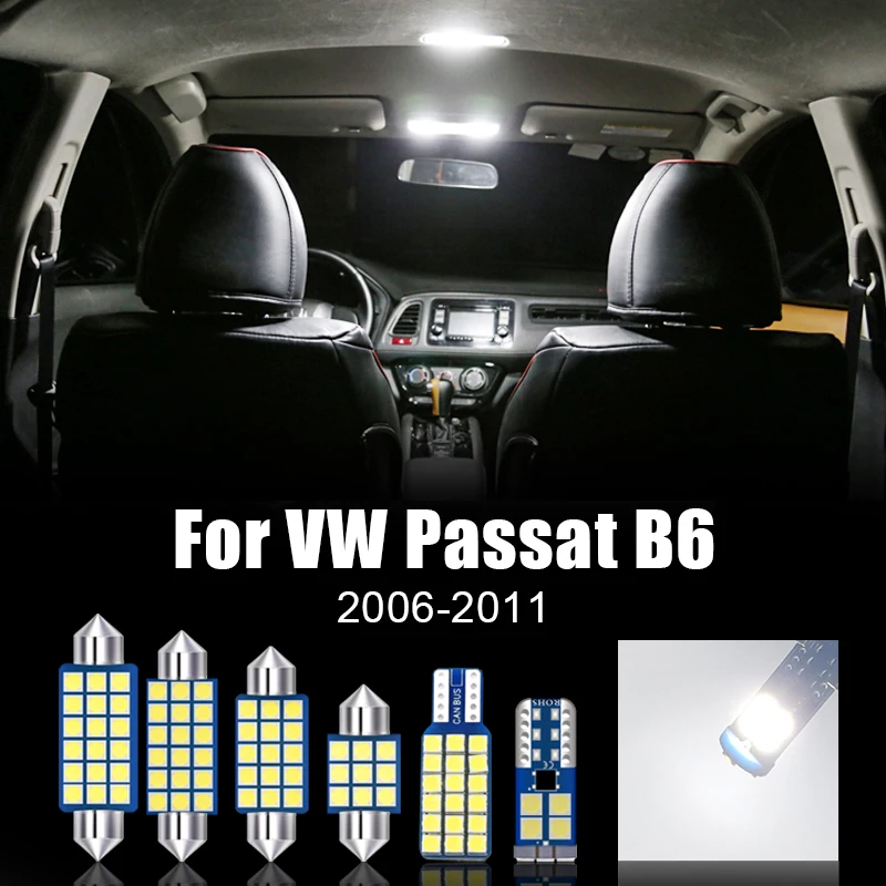 

For VW Passat B6 2006-2011 Car Interior Dome Lights Reading Light Map Bulbs Trunk Lamps Vanity Mirror Lamp Glove Box Accessories