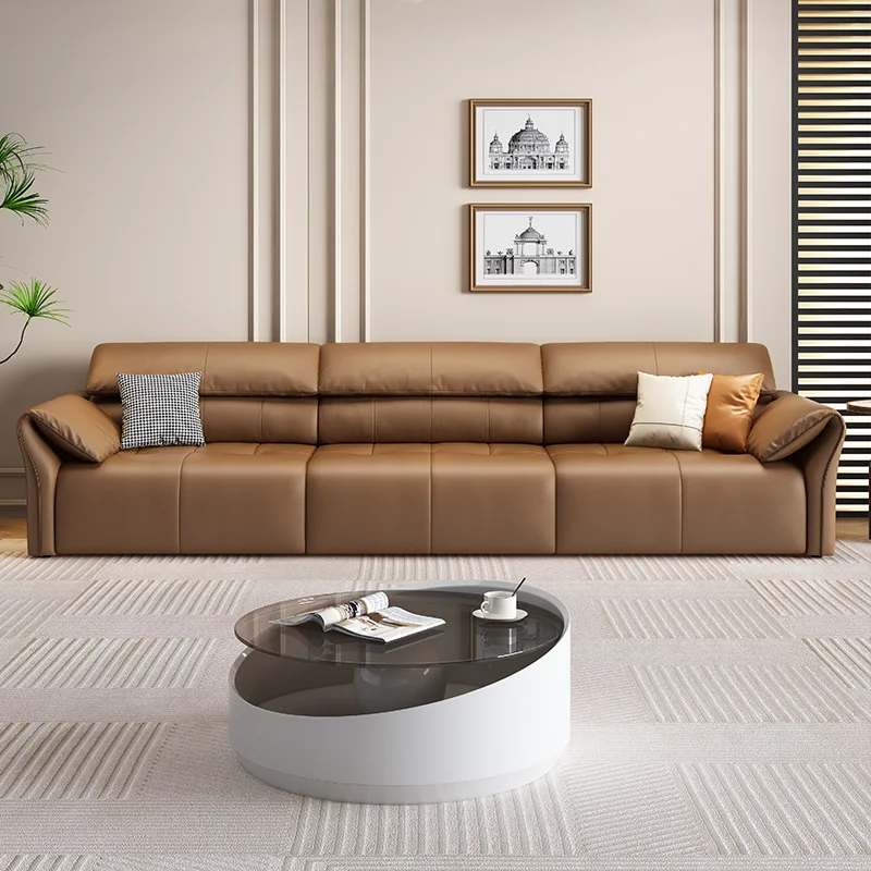 أريكة سرير كهربائية متعددة الوظائف ذات الاستخدام المزدوج، أريكة جلدية ذكية بطبقة رأس، منزلية صغيرة #5