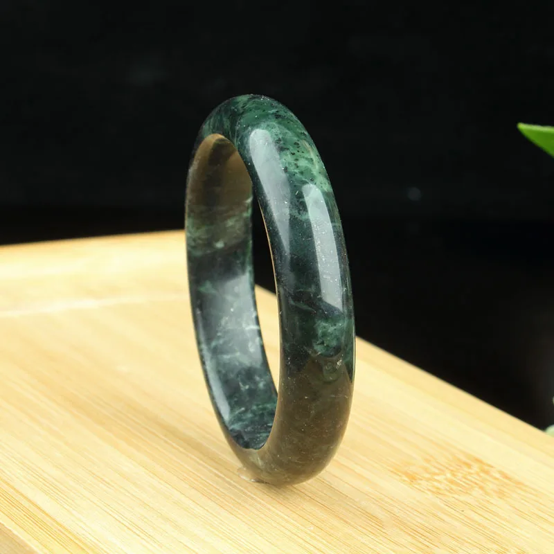 Natural Tibetan Medicine King Stone , Serpentine Jade Women's Wide Bracelet, Available in Various Sizes