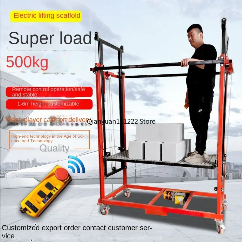 Decoration and construction of new folding electric lifting scaffold Small automatic lifting cargo elevator for climbing