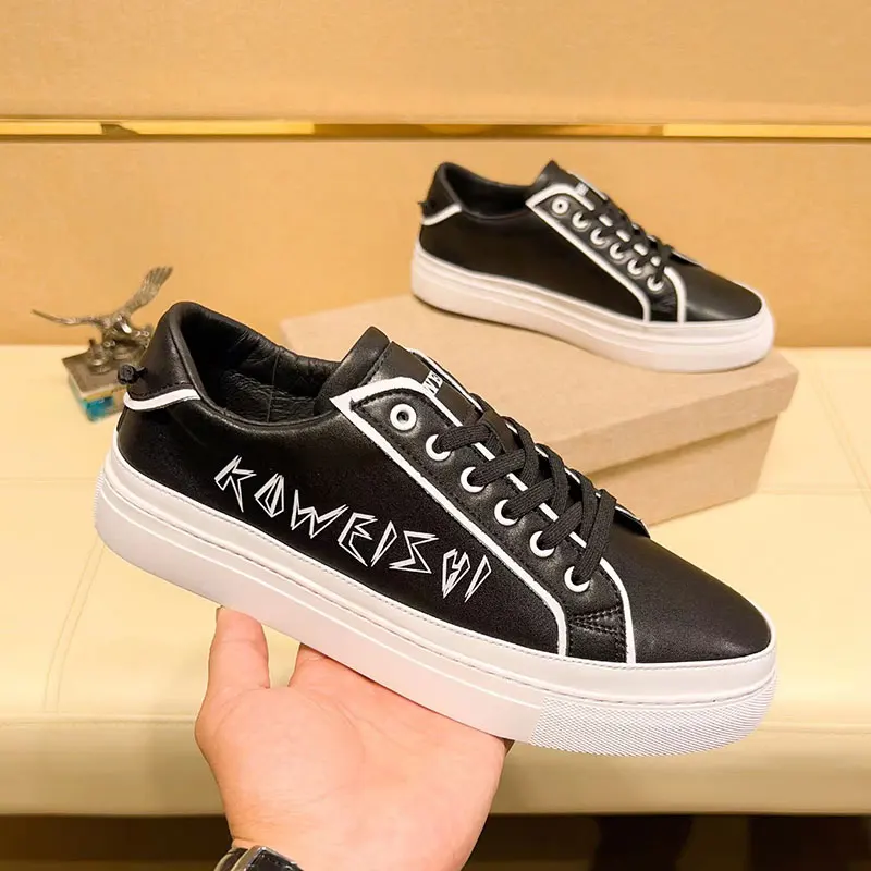

Men Fashion Genuine Leather Shoes Casual Sneakers For Male Anti-slip High Quality Breathable Trainers Shoes