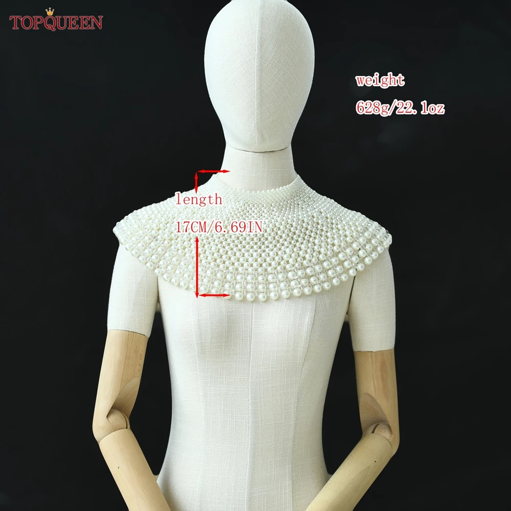 TopQueen VG68 Popular mujer chal de perlas collares cadena para el cuerpo Sexy DIY con cuentas cuello cadena decoración collares para mujeres Vintage