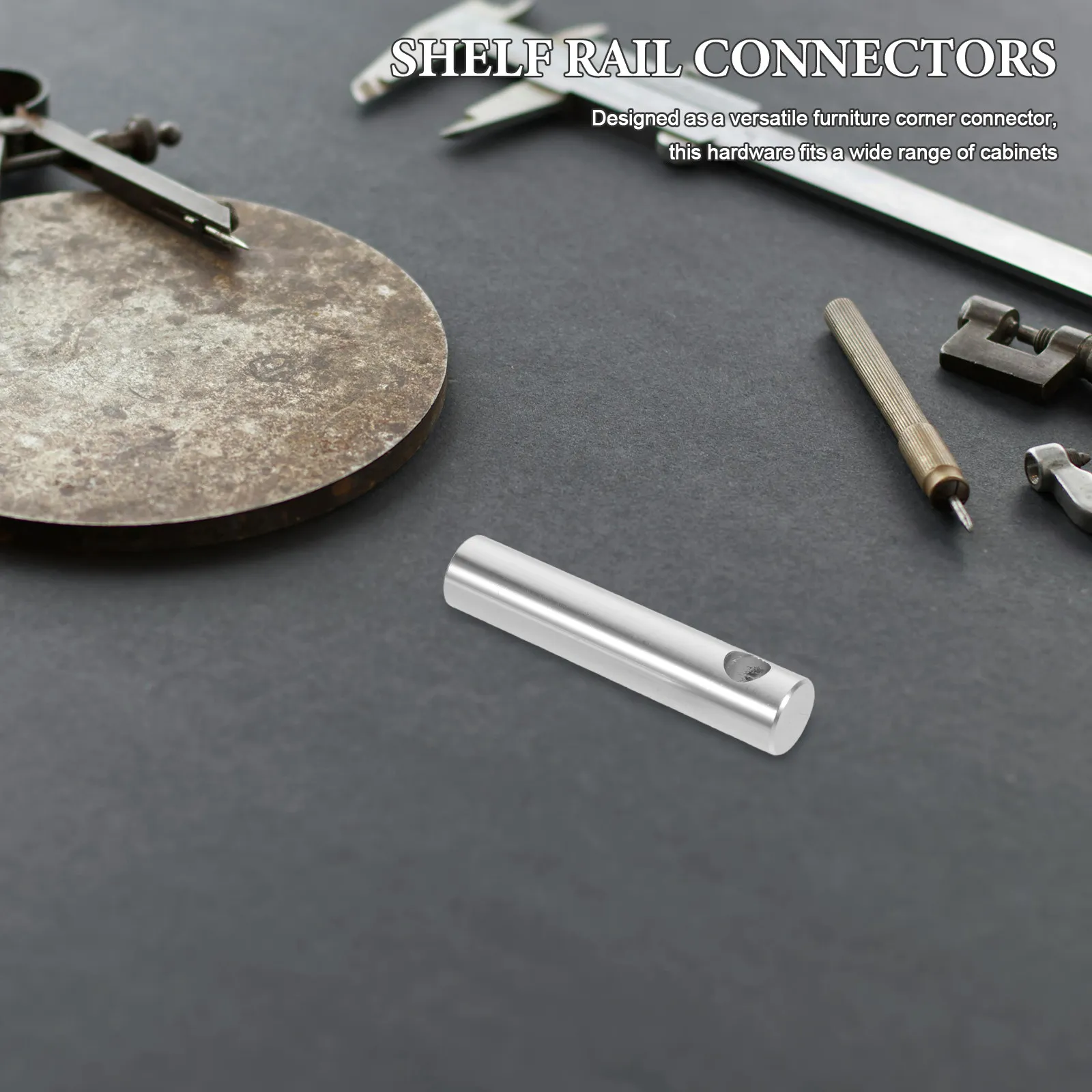 

4Pcs Metal Shelf Rail Connectors Invisible Furniture Connector for Glass Cabinet Railing Display Shelf Guard Bar Baluster Rod