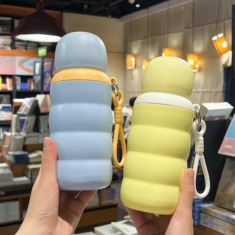 316 stainless steel insulated cup with creative mini bouncing straw and convenient hand-held water cup