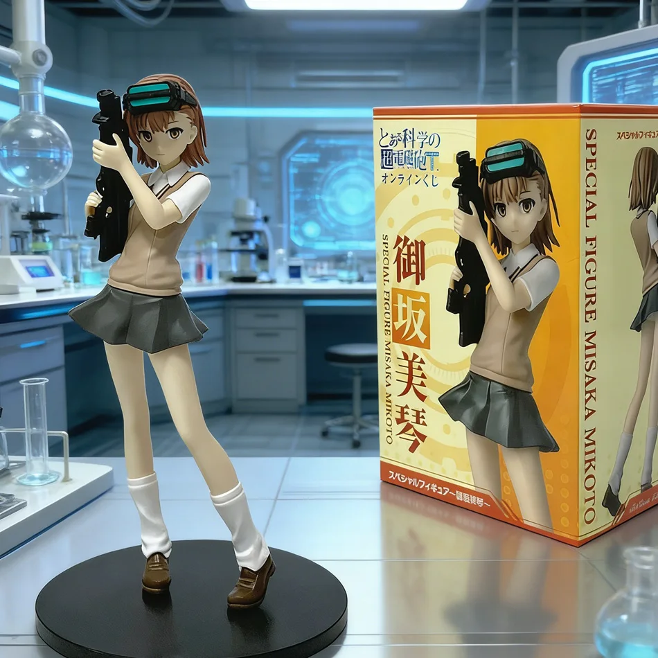 Figura de Anime de 17 cm, A Certain Magical Index, Misaka Mikoto, Railgun Girl, Figura de Acción de PVC, Modelo de Anime, Juguete de Dibujos Animados, Regalo