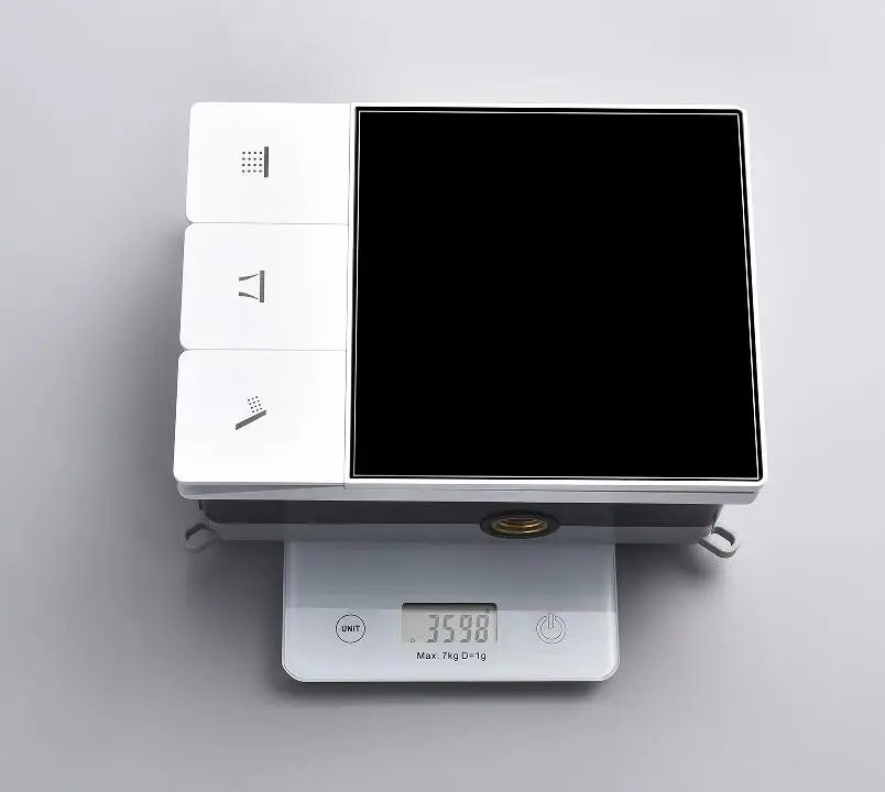 Newest White Solid Brass Concealed Thermostatic 3 Way Shower Diverter Mixing Valve With Smart Digital Temperature LED Display