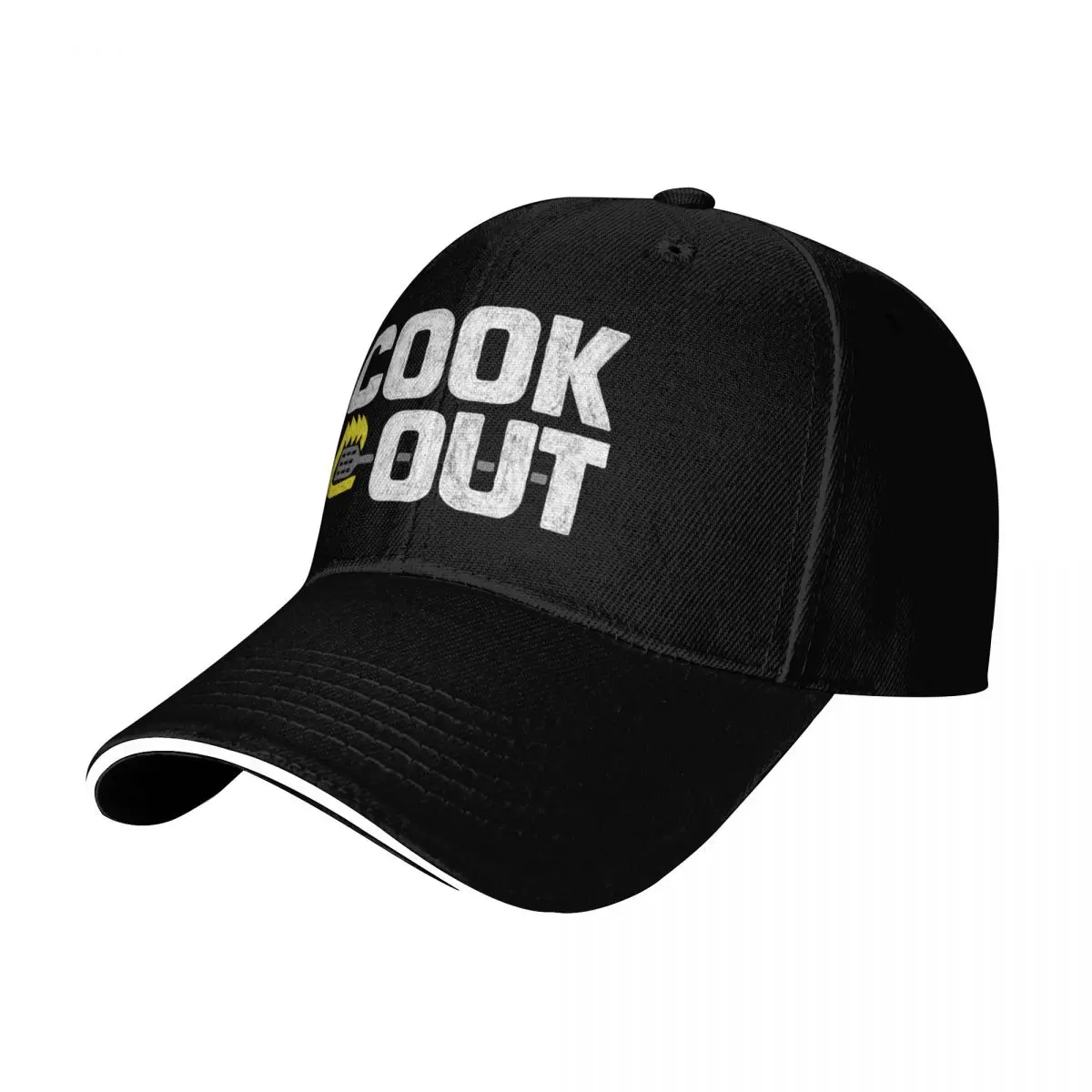 Cookout - Vintage Chalk Texture - White & Gray Baseball Cap Men Women Casual Summer Sport Sun Cap