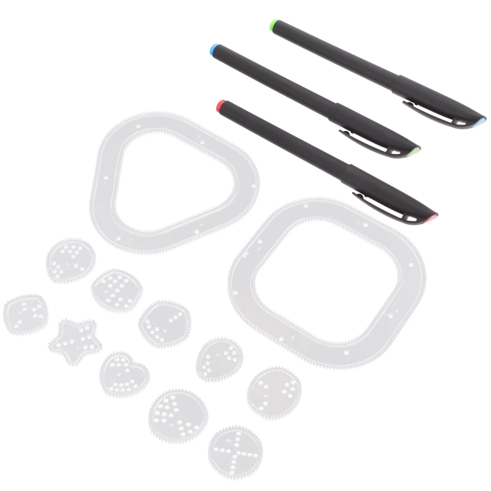 1Set Wanhua Drawing Ruler Set Premium Multifunctional Hollow-Out Templates for Kids Creative Art Education Lightweight Portable