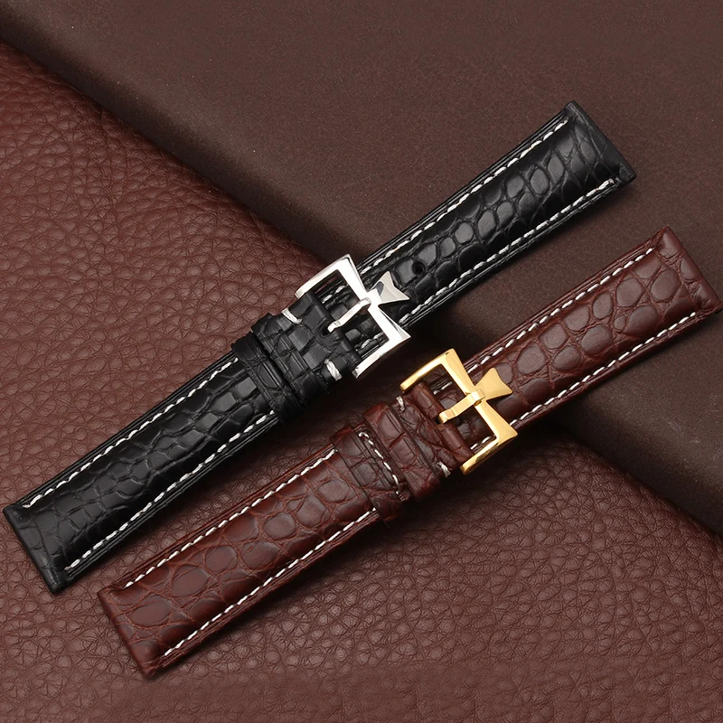20mm Alligator leather watch strap for VC Vacheron Constantin replacement wristband FIFTYSIX MALTE crocodile leather watchband