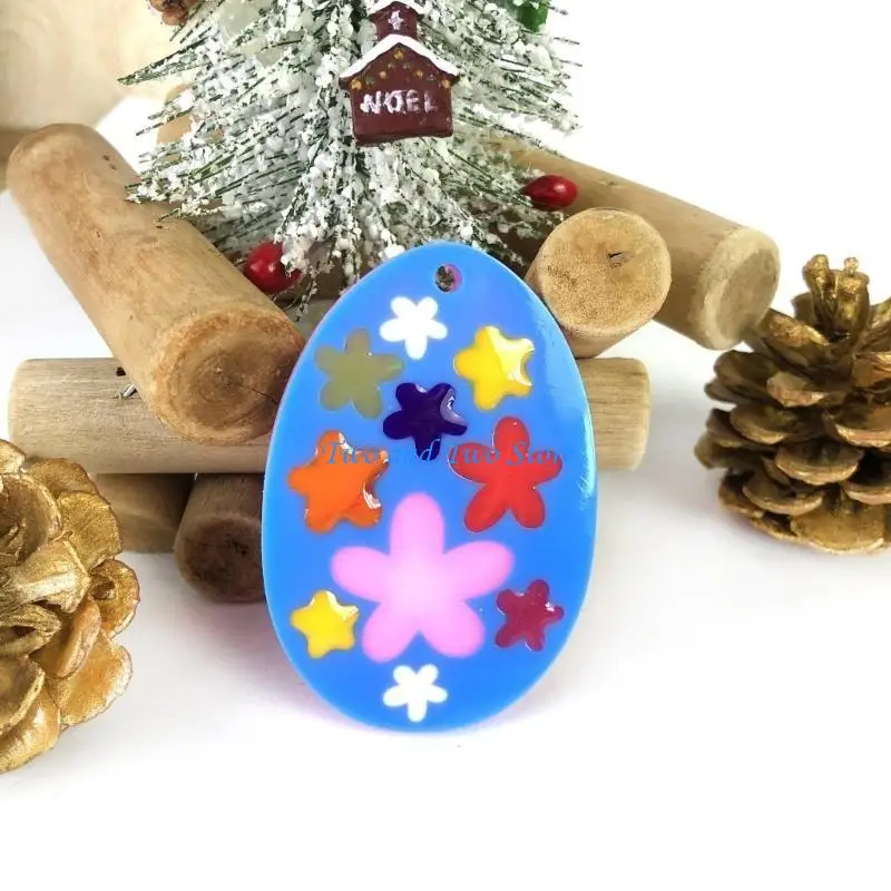 

HX6F Easter Eggs Silicone Mold DIY Handmade Epoxy Resin Mold Earring Keychain Pendant