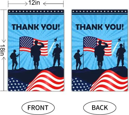 Thank You Theme Memorial Day Garden Flag,Vertical Double Sided 4Th of July Indep