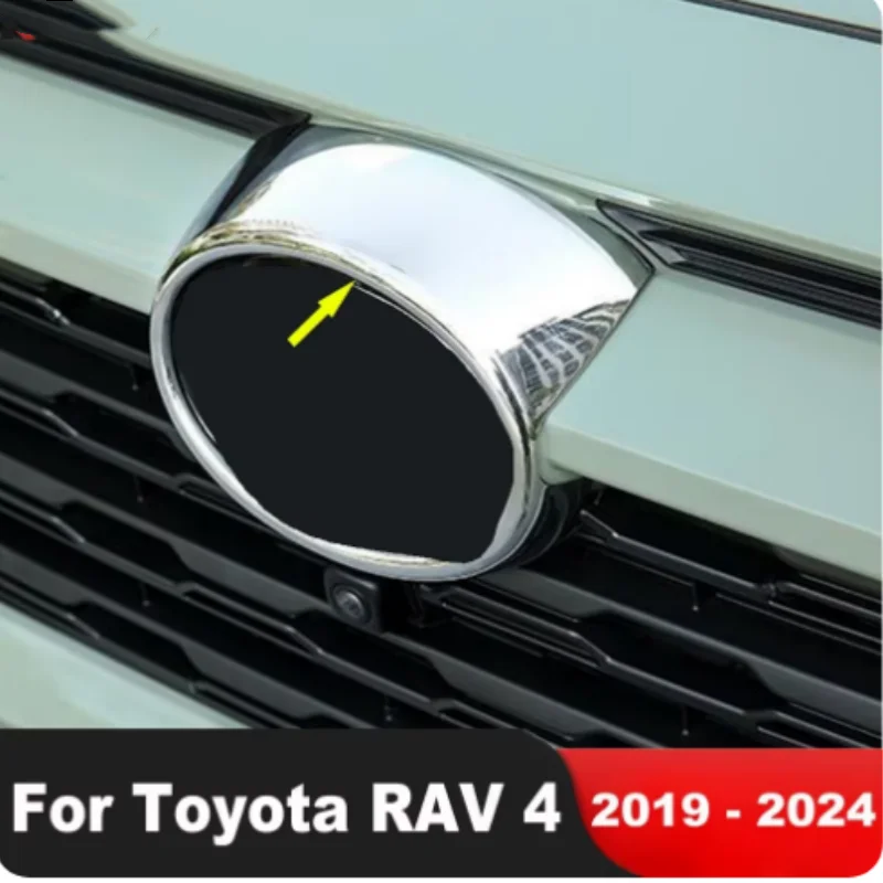 

For Toyota RAV4 RAV 4 XA50 2019-2021 2022 2023 ABS black Car Front Frame Mark Grille Grill Emblem Badge Logo cover Trim Sticker