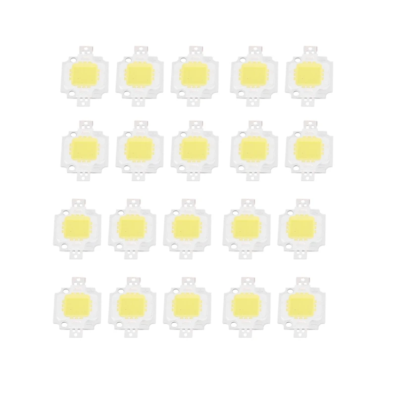 20PCS 10W LED Pure White High Power 1100LM LED Lamp SMD Chip light Bulb DC 9-12V