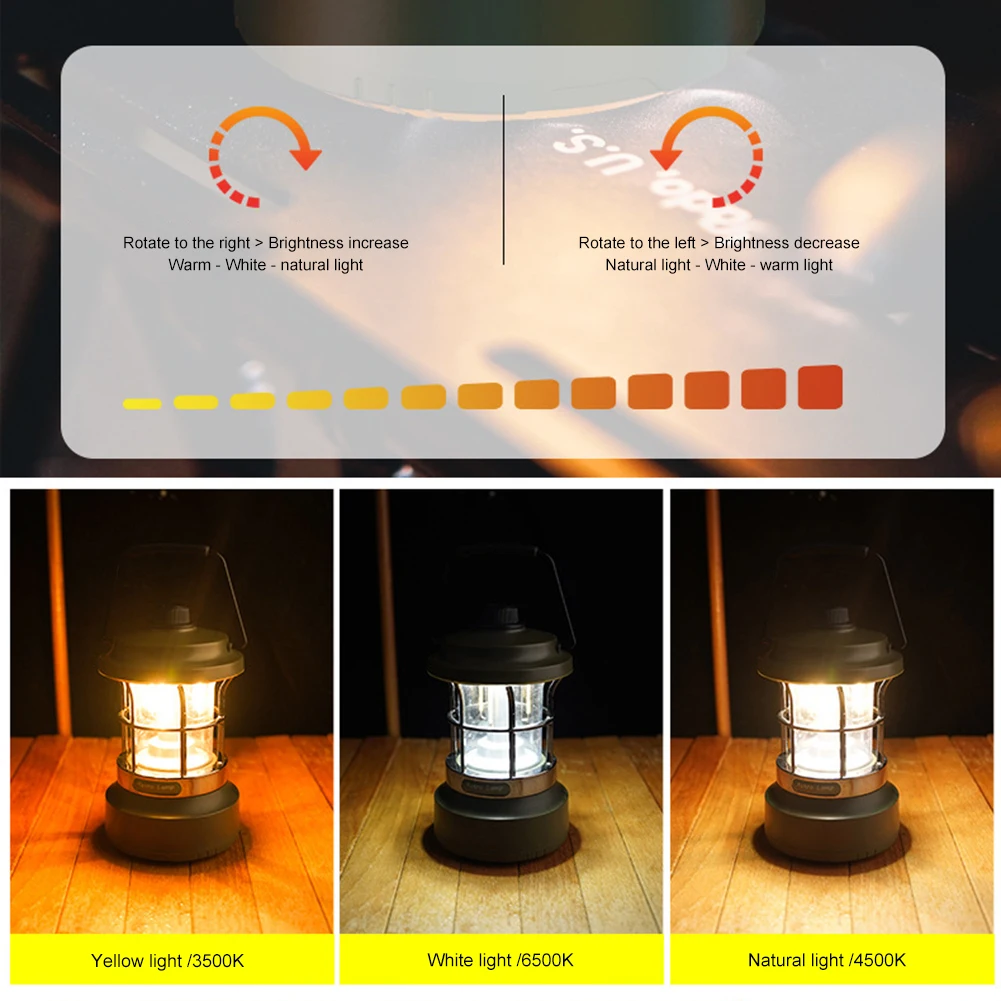 Camping Light แขวนเต็นท์ IP44 กันน้ํามือถือพกพา Light Light String Camping โคมไฟสําหรับฉุกเฉินกลางแจ้ง