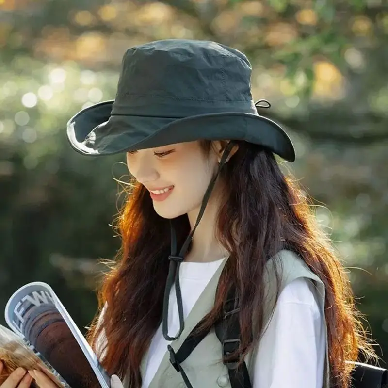 Lightweight Foldable Summer Hat With Elastic Chin Strap For Men Women 