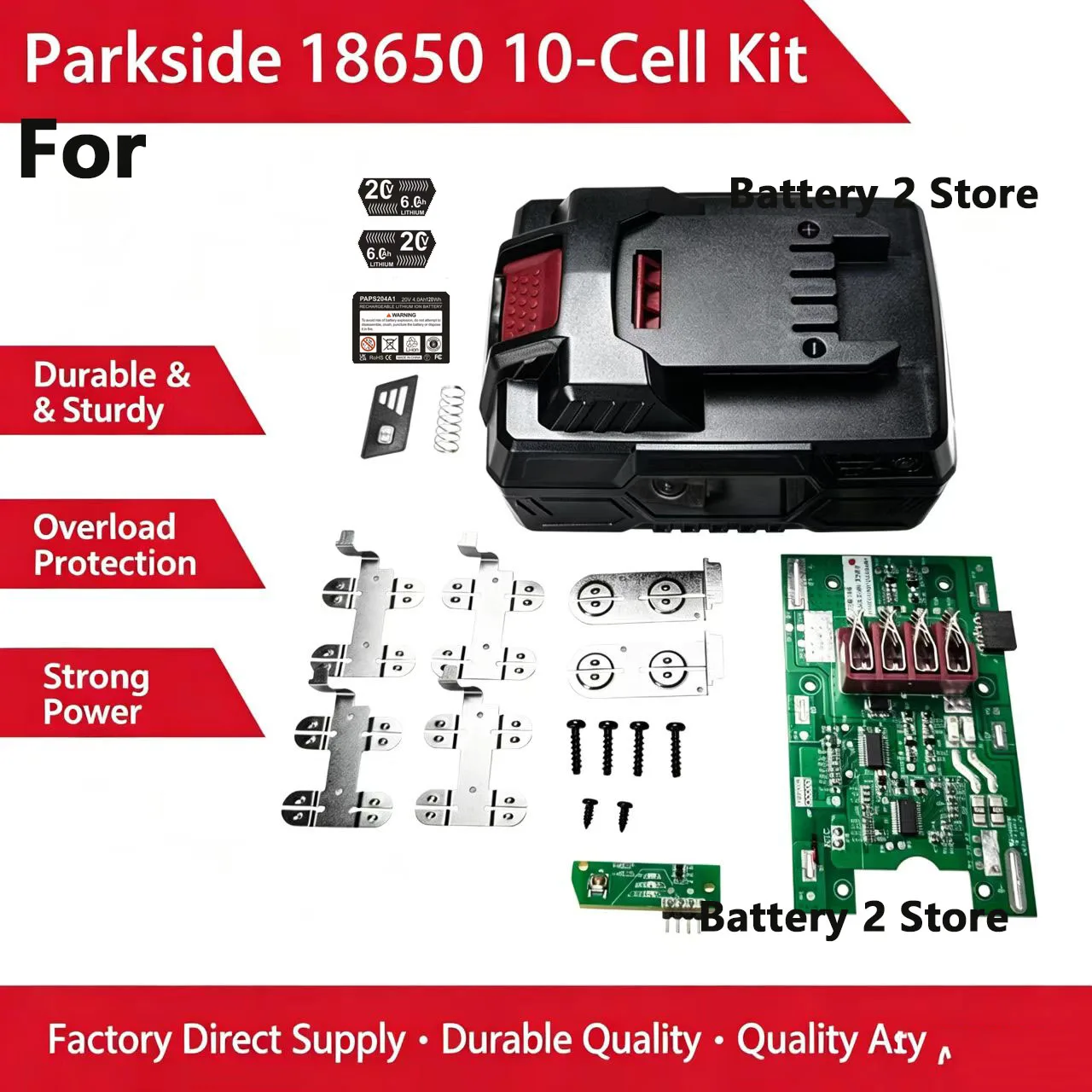 Charging protection circuit board PCB for Parkside X20V battery 10 cell battery case plastic box storage PAP 20 A1 B1 B3 A3