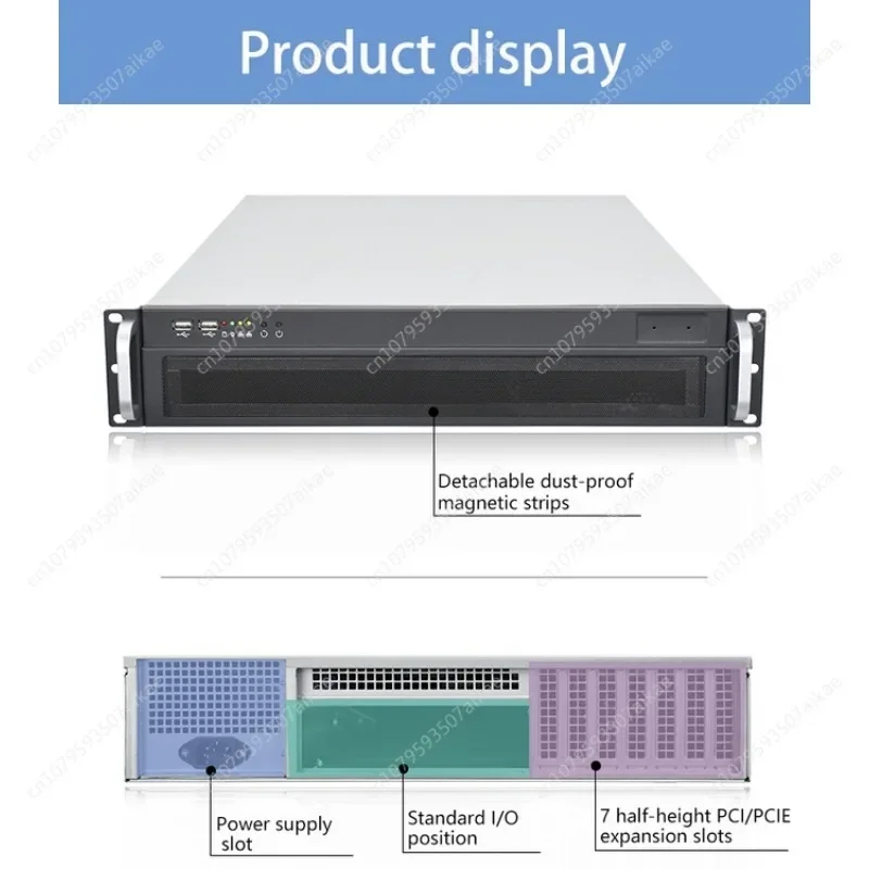 19 Inch 2U Rack Type 380 350mm Surveillance Video Computer Host Hard Disk MATX Main Board Industrial Control Chassis