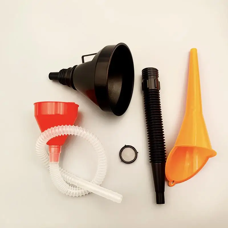 

3-piece Set Of Multi-caliber Flexible Automobile Fuel Funnel, Car And Motorcycle Refueling Plastic Long Nozzle Funnel Set