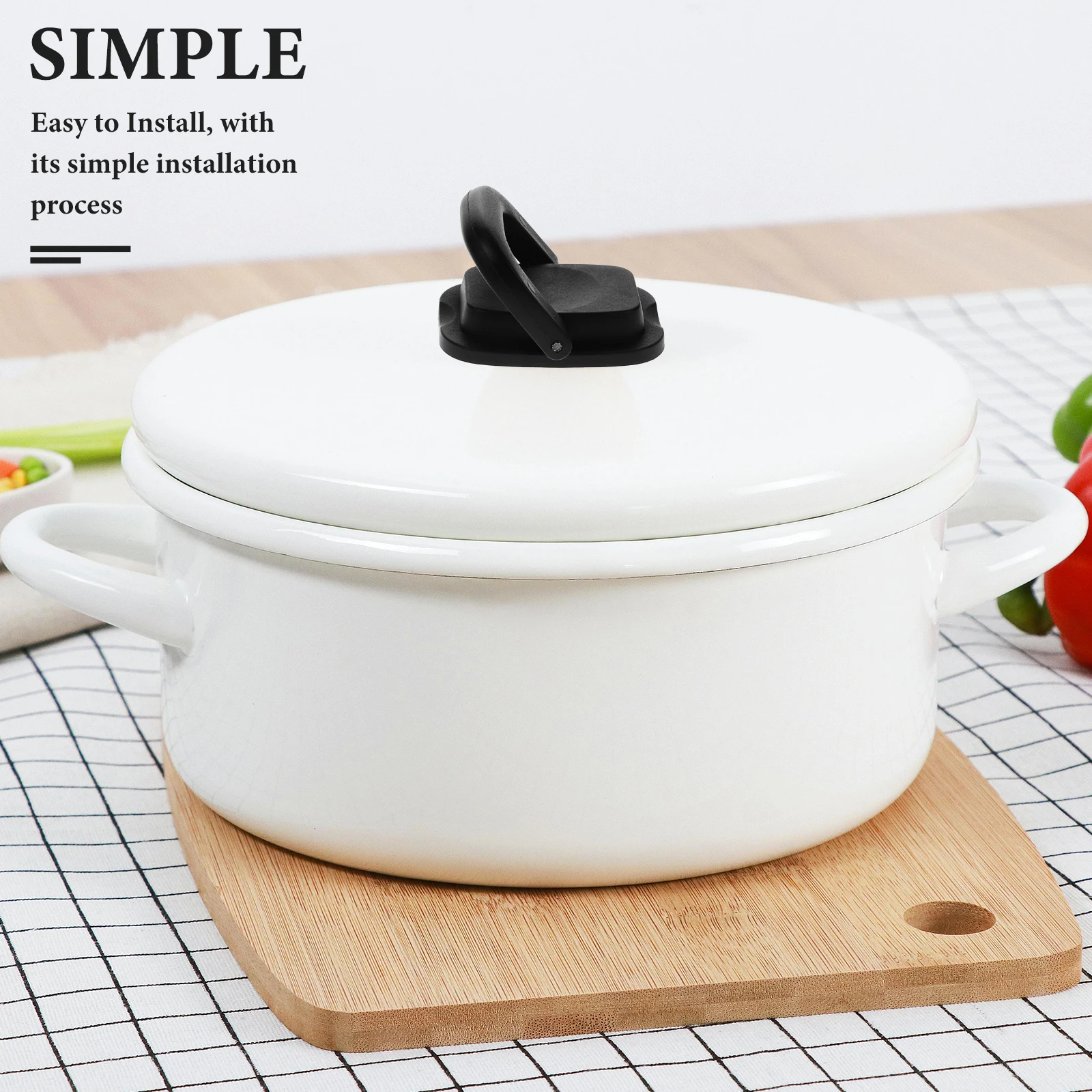 

Universal Pot Lid Knob Replacement Handle Reusable Pp Compact Smooth Easy Install Household Kitchen Accessory Portable