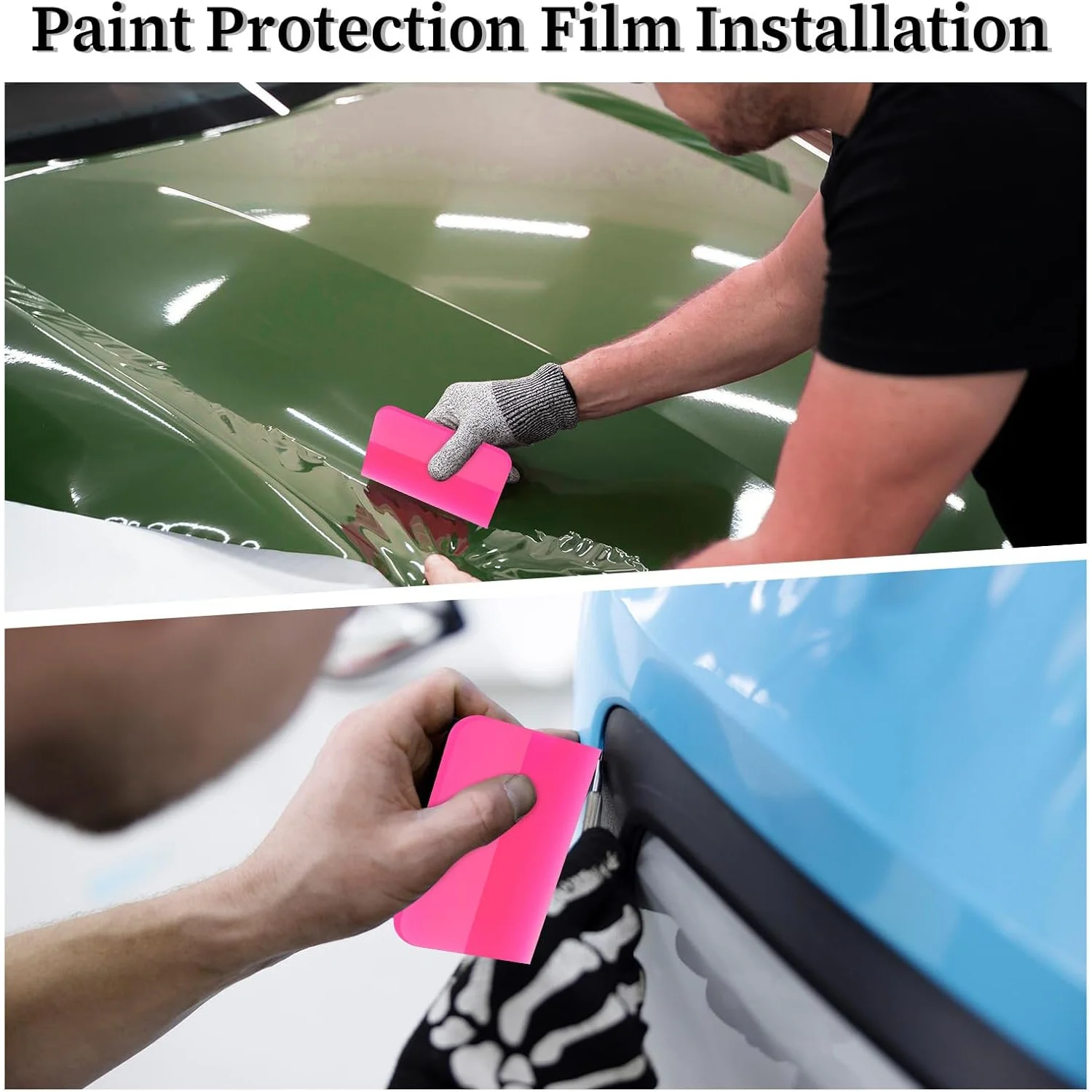 3 Rosa Auto-TPU-Gummi-Schaber PPF Kratzfestes Vinyl-Wrapping- und Fenstertönungs-Werkzeug in Verschiedenen Größen Geeignet für Autos – Detail 3