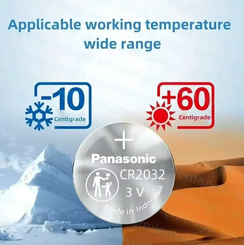 بطارية باناسونيك CR2032 الأصلية لمفتاح السيارة والساعة ولوحة أم للكمبيوتر (1-20 قطعة) - خلية عملة ليثيوم 3 فولت 2032