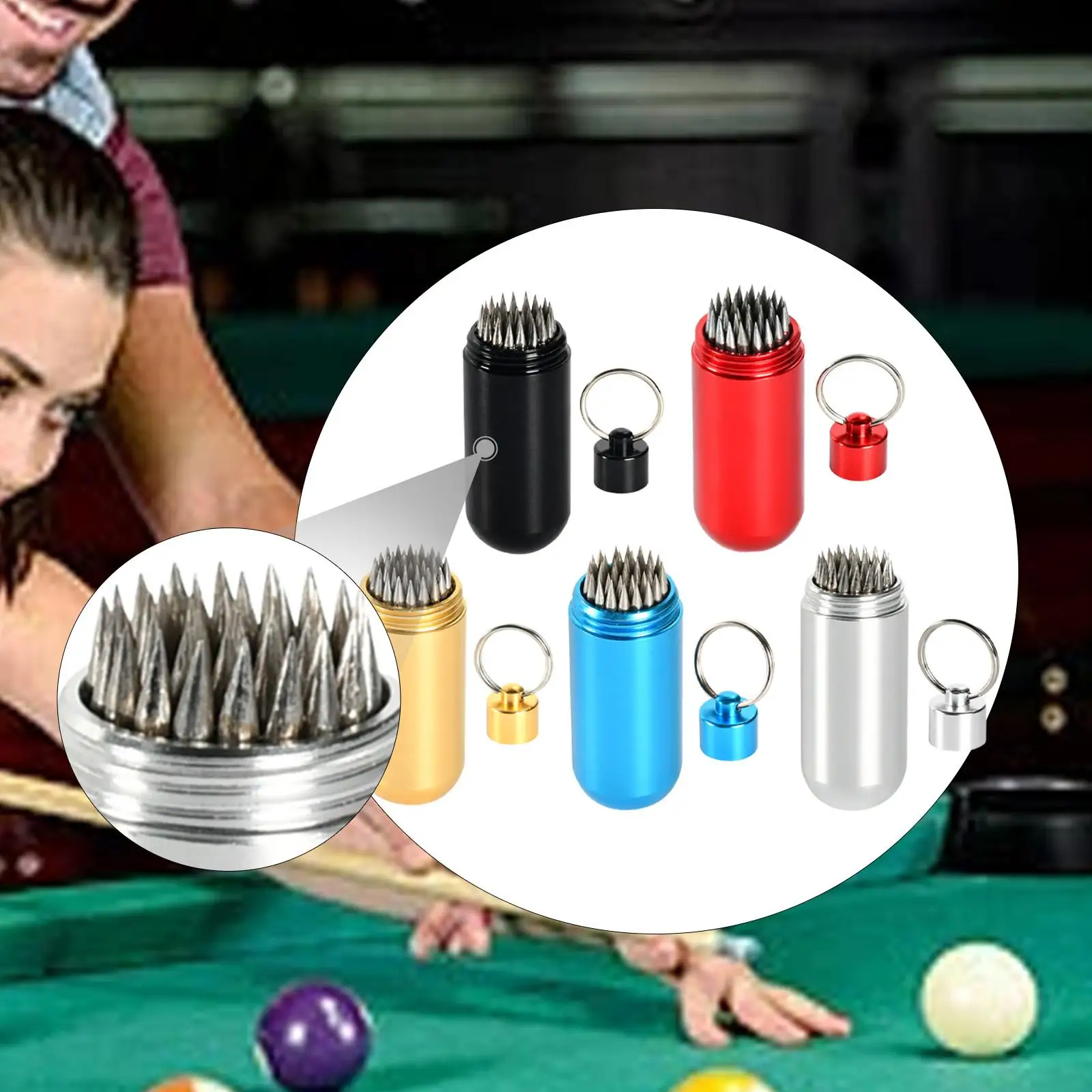 

Pool Cue Tip Repair Tool Snooker Cue Tip Shape Professional Aluminum Portable